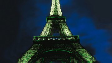 Eiffel tower illuminated with Philips Architainment lighting