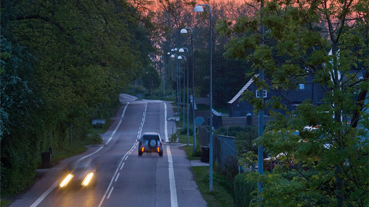 Street at Holbaek illuminated by Philips lighting