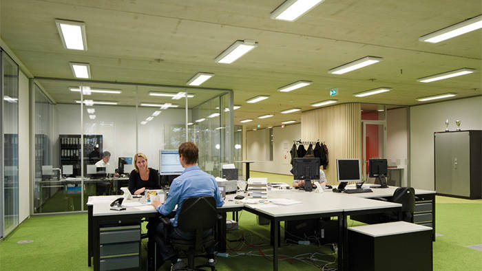 Philips commercial lighting illuminates this office at Venco Campus