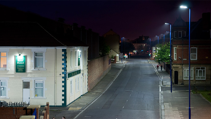 A street illuminated with Philips white light while making citizens to feel safer 