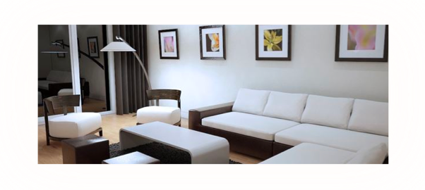 Living room lighting effect with a bright white color temperature 